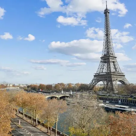 View On Eiffel Tower Seine And Main Monuments *